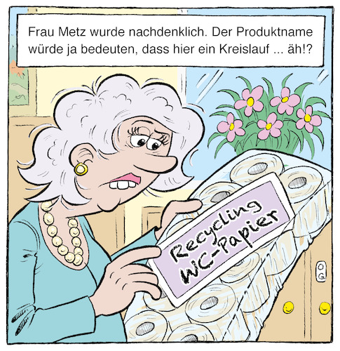 Cartoon: Recycling WC Papier (medium) by Oliver Gerke tagged wertstoffe,altpapier,umweltschutz