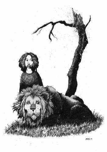 Cartoon: folk tale (medium) by orchard tagged ink,lion,africa