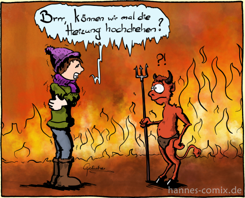 Cartoon: Heizung (medium) by Hannes tagged heat,hitze,sommer,summer,hölle,hell,devil,teufel,frau,ehefrau,wife,woman