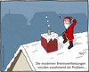 Cartoon: Brennwertheizung (small) by Hannes tagged brennwertheizung brennwertkessel schornstein weihnachtsmann weihnachten xmas abgasrohr dach kamin