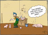 Cartoon: Ferkelamme (small) by Hannes tagged schwein,stall,bauer,landwirt,ferkel,zucht,schweinestall,sau,amme,ferkelamme,landwirtschaft