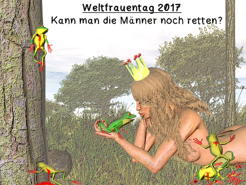 Cartoon: Weltfrauentag 2017 (medium) by PuzzleVisions tagged puzzlevisions,weltfrauentag,2017,international,women,day,prince,charming,märchenprinz
