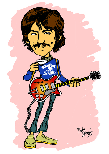 Cartoon: George Harrison (medium) by Marty Street tagged beatles,george