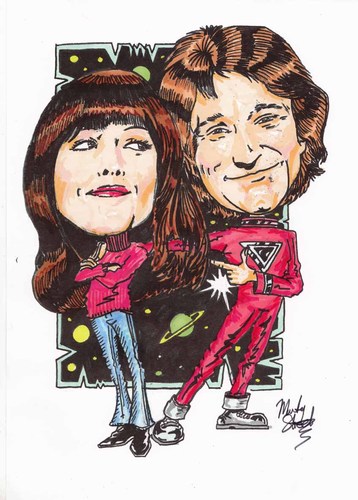 Cartoon: mork and Mindy (medium) by Marty Street tagged mindy,robin,williams