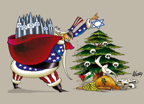 Cartoon: Christmas in Palestine (medium) by KARRY tagged israel,gaza,palestina