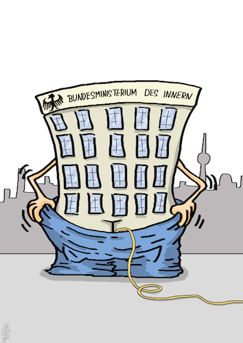 Cartoon: Hose runter (medium) by pierre-cda tagged hackerangriff,digitalisierung,firewall,sicherheit,bundesinnenministerium,russland,atp28,netzsicherheit,geheimndienst,spionage,spionageabwehr