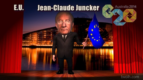 Cartoon: Jean Claude Junker (medium) by TwoEyeHead tagged eu,jean,claud,junker,g20,brisbane