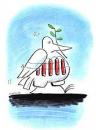Cartoon: crazy bird (small) by o-sekoer tagged free,bird,war