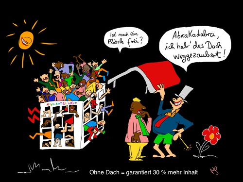 Cartoon: Asylantenwohnheim (medium) by Maddn tagged asylantenwohnheim,zirndorf,flüchtlinge,afrika,menschenunwürdig,armut,überfüllung