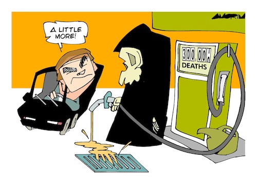 Cartoon: 300.000 deaths (medium) by Amorim tagged bolsonaro,brasil,covid19