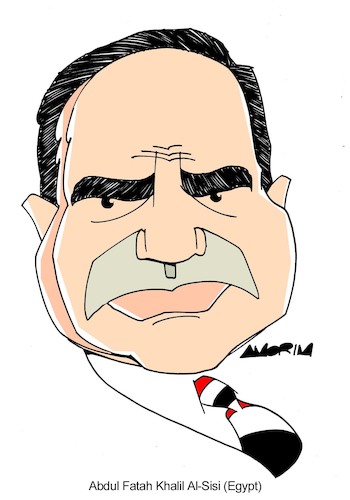 Cartoon: Abdul Fattah Sisi (medium) by Amorim tagged abdul,fattah,sisi,egypt