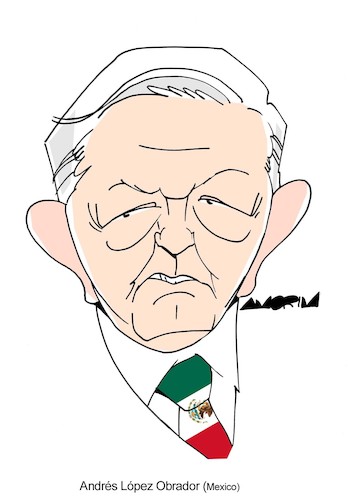 Cartoon: Andres Manuel Lopez Obrador (medium) by Amorim tagged andres,manuel,lopez,obrador,mexico