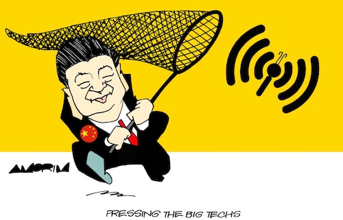 Cartoon: Big Techs (medium) by Amorim tagged xi,jimping,china,internet