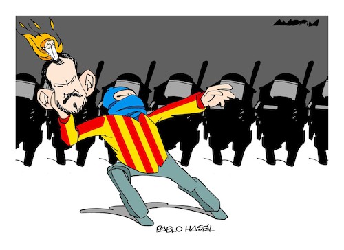 Cartoon: Catalunia (medium) by Amorim tagged pablo,hasel,spain,catalonia