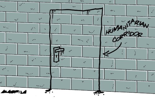 Cartoon: Corridors (medium) by Amorim tagged israel,gaza,hamas,palestine,israel,gaza,hamas,palestine