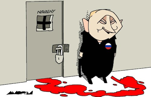 Cartoon: Evidences (medium) by Amorim tagged putin,navalny,russia,putin,navalny,russia