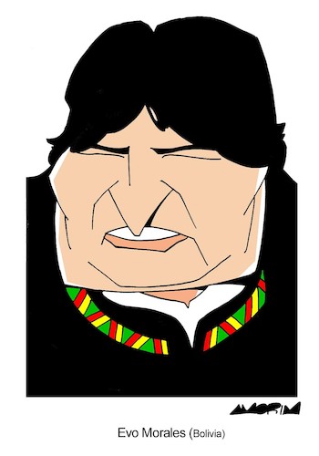 Cartoon: Evo Morales (medium) by Amorim tagged evo,morales,bolivia