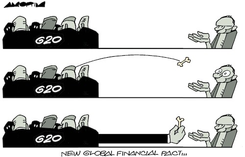 Cartoon: Financial pact (medium) by Amorim tagged g20,economics,crisis,g20,economics,crisis