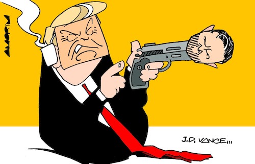 Cartoon: Guns (medium) by Amorim tagged 2024,us,elections,trump,jdvance,2024,us,elections,trump,jdvance