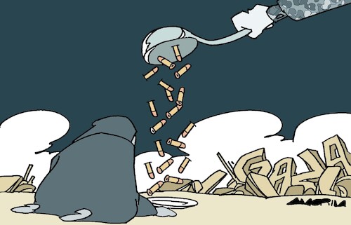 Cartoon: Humanitarian aid (medium) by Amorim tagged israel,gaza,hunger,israel,gaza,hunger