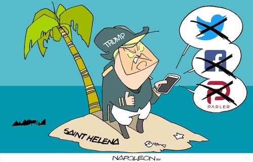 Cartoon: Isolated (medium) by Amorim tagged trump,capitol,invaded,social,media