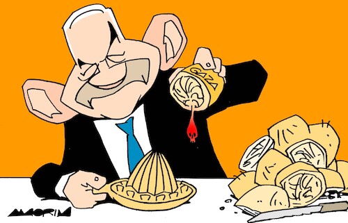 Cartoon: Juicer (medium) by Amorim tagged netanyahu,gaza,genocide,netanyahu,gaza,genocide