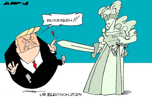 Cartoon: Lawsuits (medium) by Amorim tagged us,elections,2024,trump,justice,us,elections,2024,trump,justice