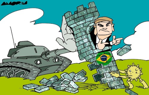 Cartoon: Menace (medium) by Amorim tagged bolsonaro,brasil,covid19