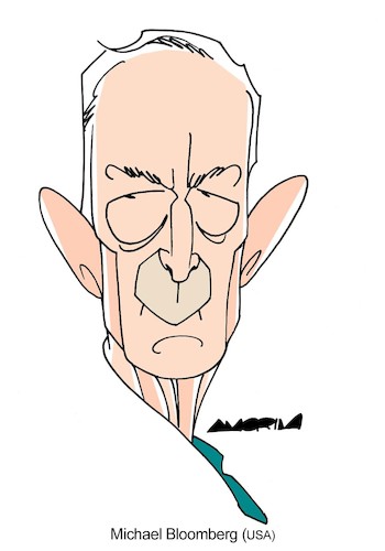 Cartoon: Michael Bloomberg (medium) by Amorim tagged michael,bloomberg,usa