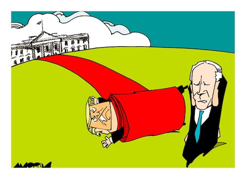 Cartoon: Red carpet (medium) by Amorim tagged us,elections2020,trump,biden