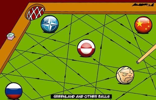 Cartoon: Snooker (medium) by Amorim tagged trump,greenland,nato,china,russia,trump,greenland,nato,china,russia
