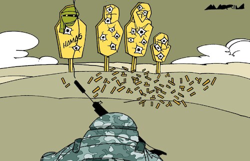 Cartoon: Targets (medium) by Amorim tagged gaza,israel,netanyahu,gaza,israel,netanyahu