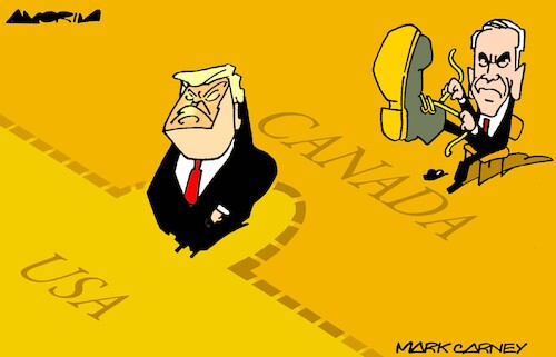 Cartoon: The 51st state (medium) by Amorim tagged trump,canada,markcarney,trump,canada,markcarney
