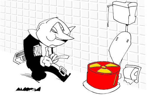 Cartoon: The button war (medium) by Amorim tagged nuclear,war,putin,ukraine