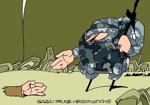 Cartoon: Truce (medium) by Amorim tagged gaza,israel,rafah