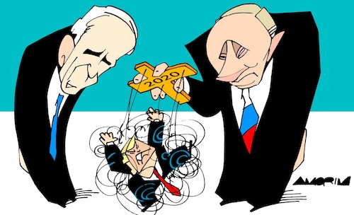 Cartoon: US Election 2020 (medium) by Amorim tagged biden,trump,putin