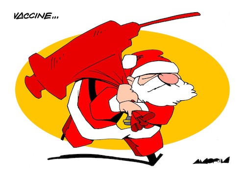 Cartoon: Vaccine... (medium) by Amorim tagged vaccine,christmas,santa,claus