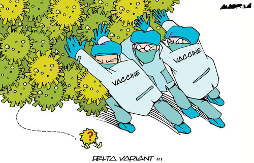 Cartoon: Variants (medium) by Amorim tagged covid19,delta,variant,vaccines