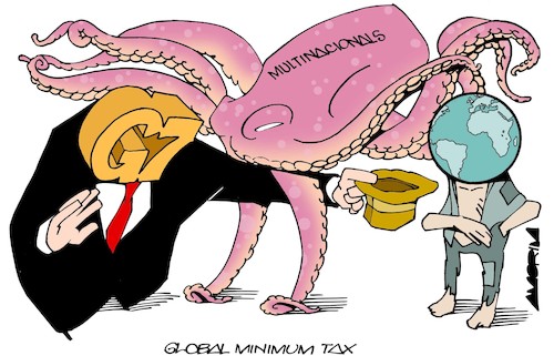 Cartoon: Who will pay? (medium) by Amorim tagged g7,taxes,multinationals