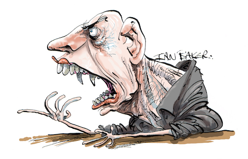 Cartoon: Freaky Folk 1 (medium) by Ian Baker tagged ian,baker,cartoonist,cartoon,caricature,monster,freaky,folk,disfigured,evil,horror,neck