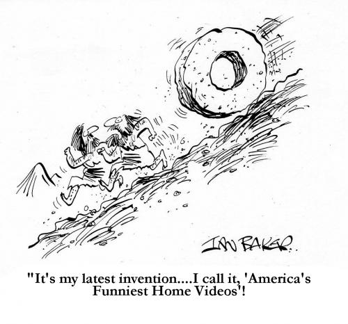 Cartoon: Magazine Gag (medium) by Ian Baker tagged caveman,wheel,invention,stone,age