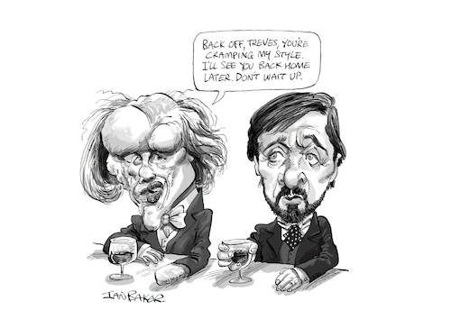 Cartoon: The Elephant Man (medium) by Ian Baker tagged the,elephant,man,joseph,john,merrick,hurt,anthony,hopkins,mel,brooks,history,historical,black,and,white,london,england,1800s,frederick,treves,doctor,hospital,freak,show,side,ian,baker,cartoon,caricature,parody,satire,humour,drawing,illustration,film,movie