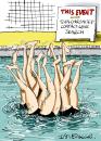 Cartoon: Greeting card (small) by Ian Baker tagged sport swimming synchronised sight contact lens lost