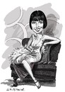 Cartoon: Louise Brooks (small) by Ian Baker tagged louise,brooks,silent,movie,cinema,classic,twenties,flapper,art,deco,black,and,white,caricature,hollywood,bob,haircut