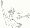 Cartoon: Where is the freedom (small) by gustavomchagas tagged wikileaks,freedom,liberdade,assange,julian,usa