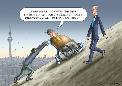 ÄLTERE FINDEN DAS MERZ-STADTBILD (medium) Cartoon: ÄLTERE FINDEN DAS MERZ-STADTBILD (medium) by marian kamensky tagged stadtbild,von,merz,stadtbild,von,merz