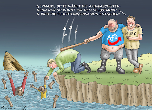 Cartoon: AFD-WAHLKAMPFHELFER MUSK (medium) by marian kamensky tagged afd,wahlkampfhelfer,musk,afd,wahlkampfhelfer,musk
