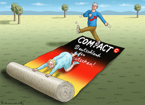 Cartoon: AFD-WAHLKAMPFHELFERIN FAESER (medium) by marian kamensky tagged afd,wahlkampfhelferin,faeser,compact,afd,wahlkampfhelferin,faeser,compact