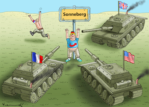 Cartoon: Alliierten helfen Deutschland (medium) by marian kamensky tagged selmann,in,sonneberg,selmann,in,sonneberg