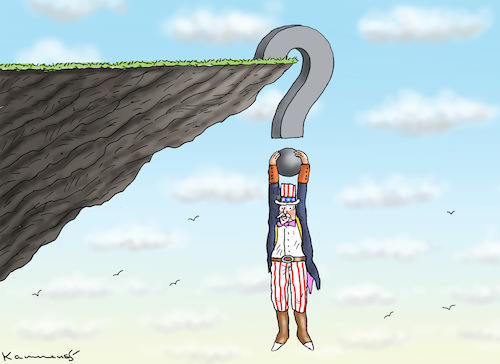 Cartoon: AMERICAN QUESTION (medium) by marian kamensky tagged trump,und,der,hurrikan,milton,us,wahlen,trump,und,der,hurrikan,milton,us,wahlen